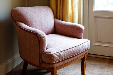 Edwardian Armchair after structural repair and full re-upholstery